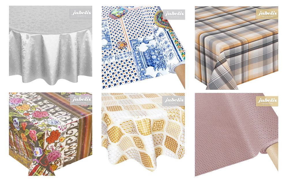 Rechteckige und quadratische oder runde abwaschbare Designer-Tischdecken aus der Heimtextilien-Kollektion sorgen für eine vollendete Tischkultur