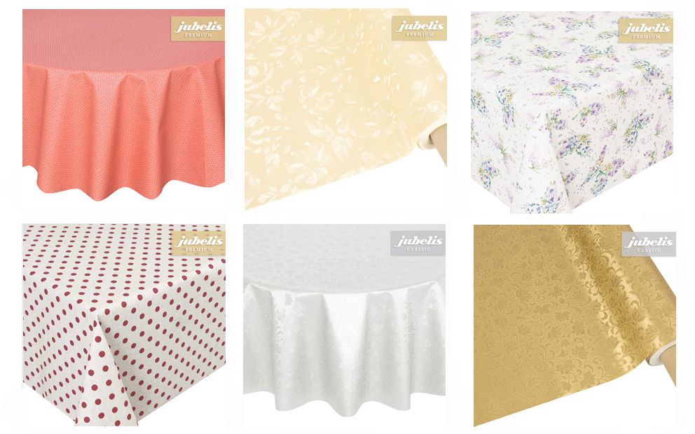 Abwaschbares Tischdecken-Material mit einem festlichen Look für das abendliche Dinner im Restaurant - diese Tischwäschen lassen sich durch einfaches Abwischen leicht säubern