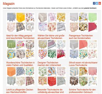 Tischdecken.pro - Magazin -Informationen zu Material und Muster sowie den Farben von Tischdecken